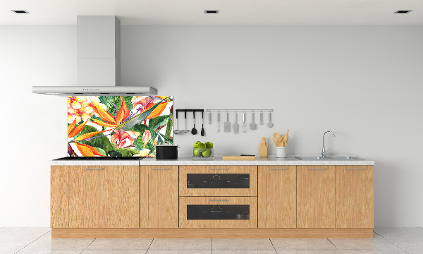 Crédence en verre trempé Fleurs tropicales