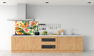 Crédence en verre trempé Fleurs tropicales