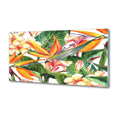 Crédence en verre trempé Fleurs tropicales