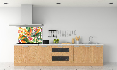 Crédence en verre trempé Fleurs tropicales
