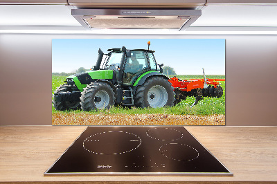 Crédence cuisine en verre trempé Tracteur dans un champ