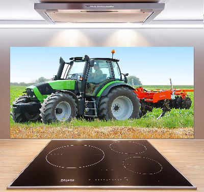Crédence cuisine en verre trempé Tracteur dans un champ