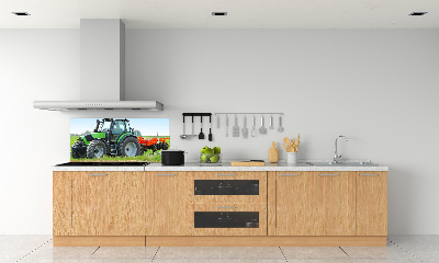 Crédence cuisine en verre trempé Tracteur dans un champ