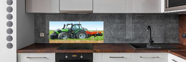 Crédence cuisine en verre trempé Tracteur dans un champ