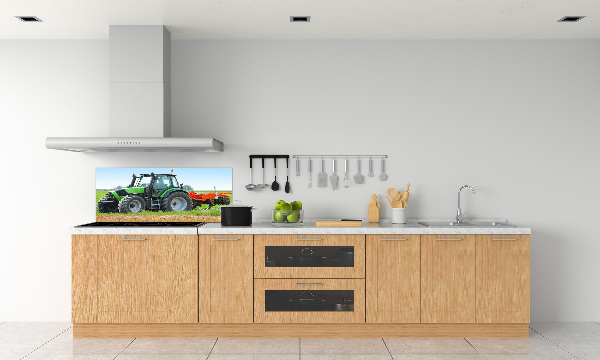 Crédence cuisine en verre trempé Tracteur dans un champ