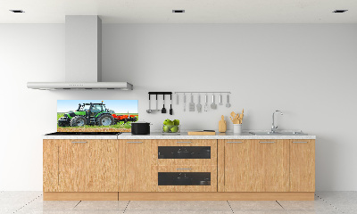 Crédence cuisine en verre trempé Tracteur dans un champ