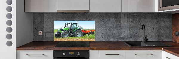 Crédence cuisine en verre trempé Tracteur dans un champ