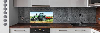 Crédence cuisine en verre trempé Tracteur dans un champ