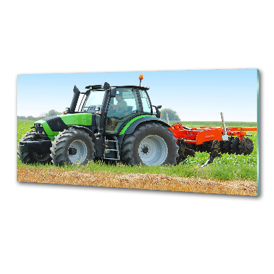 Crédence cuisine en verre trempé Tracteur dans un champ