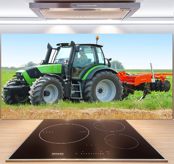 Crédence cuisine en verre trempé Tracteur dans un champ