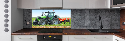 Crédence cuisine en verre trempé Tracteur dans un champ