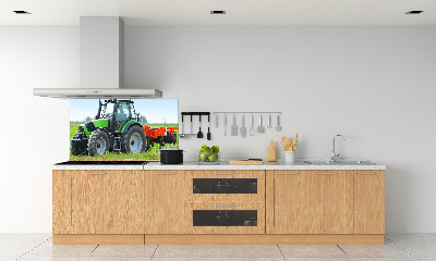 Crédence cuisine en verre trempé Tracteur dans un champ