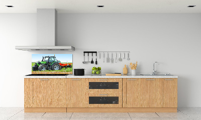 Crédence cuisine en verre trempé Tracteur dans un champ
