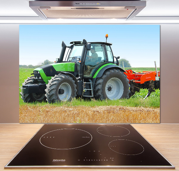 Crédence cuisine en verre trempé Tracteur dans un champ