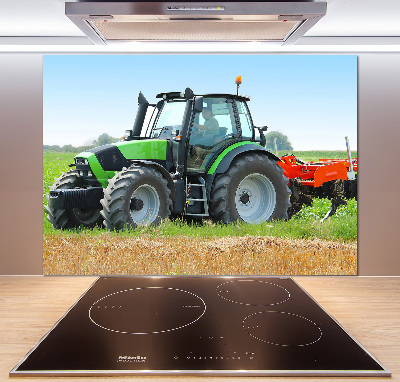 Crédence cuisine en verre trempé Tracteur dans un champ