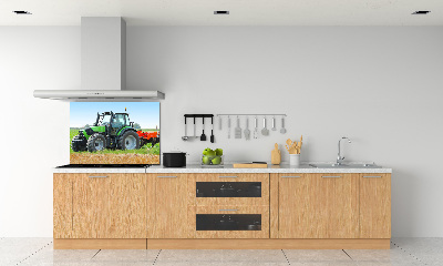 Crédence cuisine en verre trempé Tracteur dans un champ
