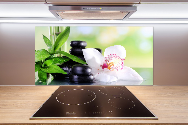 Crédence cuisine en verre trempé Fleur d'orchidée