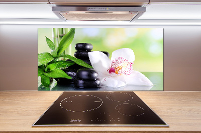 Crédence cuisine en verre trempé Fleur d'orchidée
