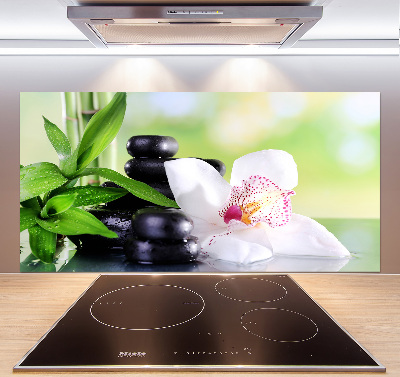 Crédence cuisine en verre trempé Fleur d'orchidée