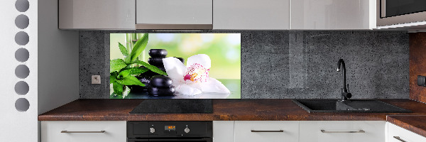 Crédence cuisine en verre trempé Fleur d'orchidée