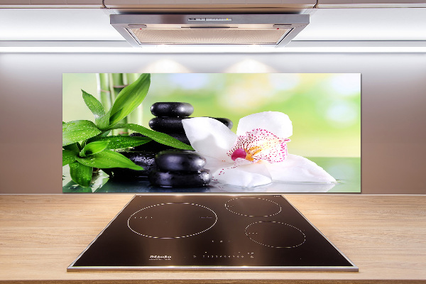 Crédence cuisine en verre trempé Fleur d'orchidée