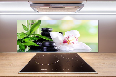 Crédence cuisine en verre trempé Fleur d'orchidée