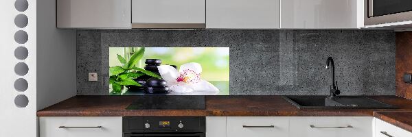 Crédence cuisine en verre trempé Fleur d'orchidée