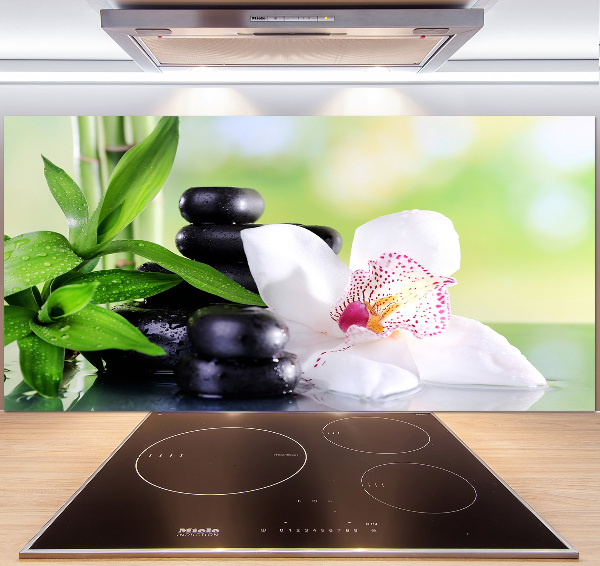 Crédence cuisine en verre trempé Fleur d'orchidée