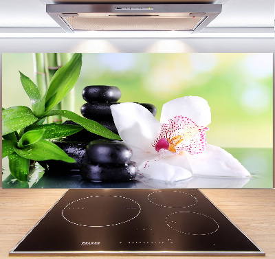 Crédence cuisine en verre trempé Fleur d'orchidée