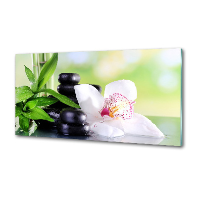 Crédence cuisine en verre trempé Fleur d'orchidée