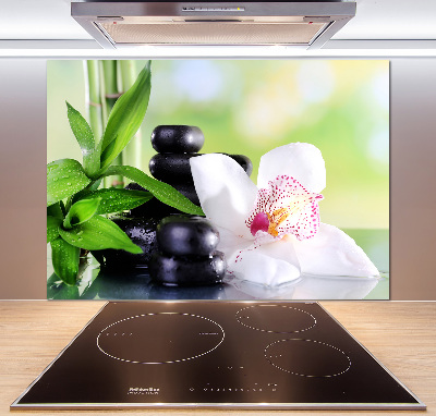 Crédence cuisine en verre trempé Fleur d'orchidée
