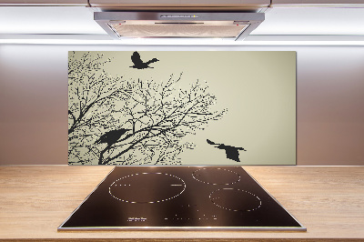 Crédence en verre avec motif Corbeaux dans un arbre