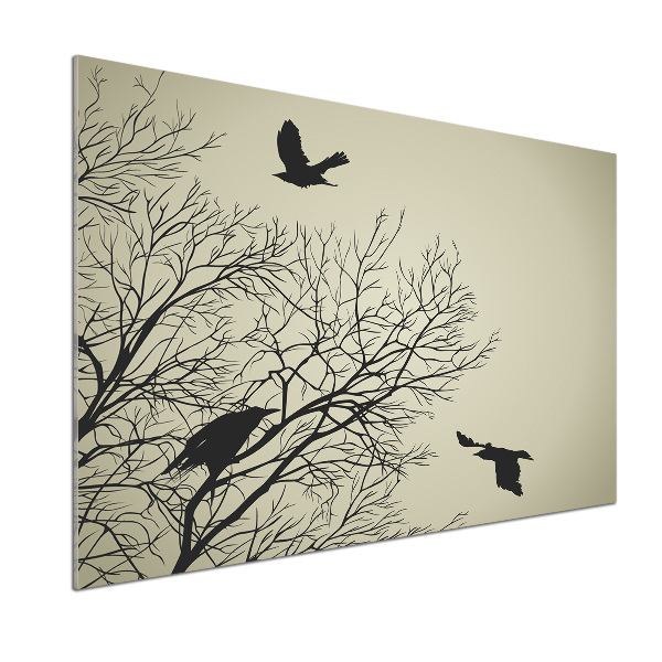 Crédence en verre avec motif Corbeaux dans un arbre
