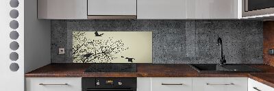 Crédence en verre avec motif Corbeaux dans un arbre