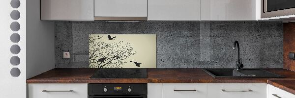 Crédence en verre avec motif Corbeaux dans un arbre