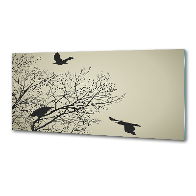 Crédence en verre avec motif Corbeaux dans un arbre