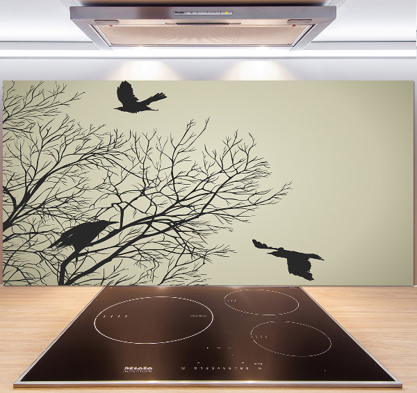 Crédence en verre avec motif Corbeaux dans un arbre