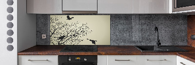 Crédence en verre avec motif Corbeaux dans un arbre
