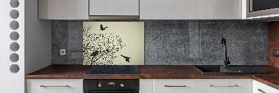 Crédence en verre avec motif Corbeaux dans un arbre