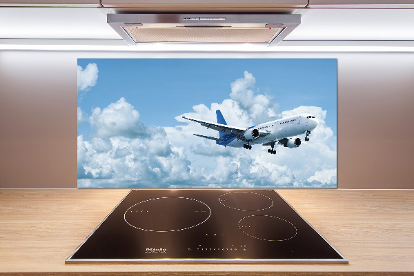 Crédence en verre cuisine Avion dans le ciel