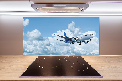 Crédence en verre cuisine Avion dans le ciel