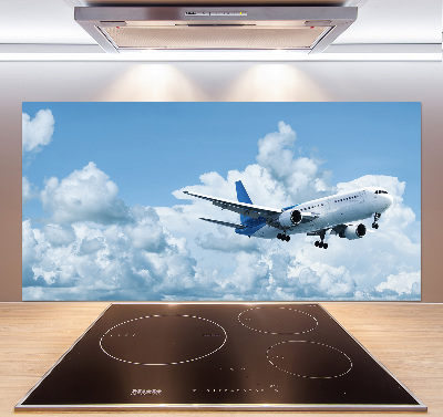 Crédence en verre cuisine Avion dans le ciel