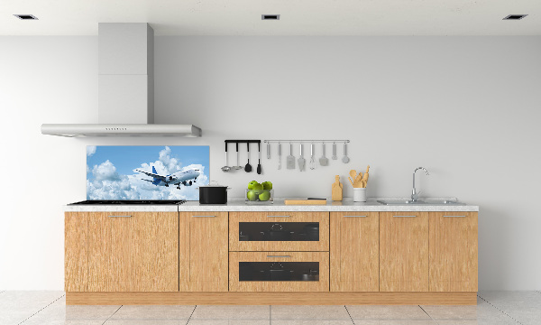 Crédence en verre cuisine Avion dans le ciel