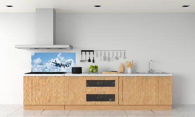 Crédence en verre cuisine Avion dans le ciel