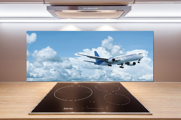 Crédence en verre cuisine Avion dans le ciel