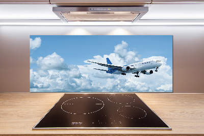 Crédence en verre cuisine Avion dans le ciel
