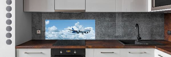 Crédence en verre cuisine Avion dans le ciel