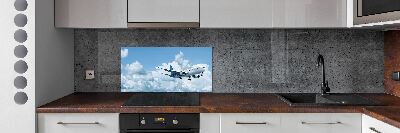 Crédence en verre cuisine Avion dans le ciel