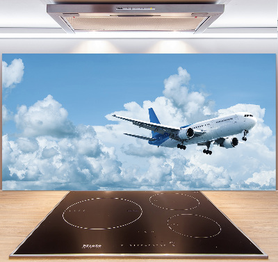 Crédence en verre cuisine Avion dans le ciel