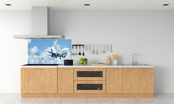 Crédence en verre cuisine Avion dans le ciel